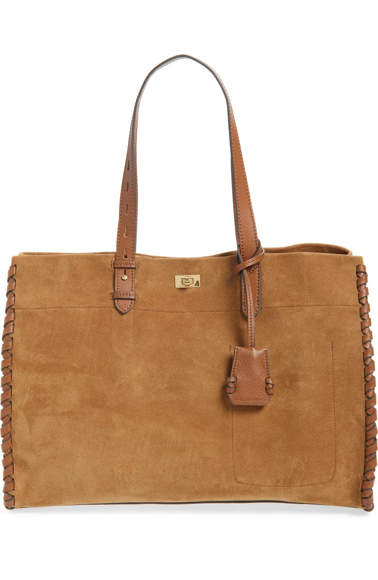 Anya Hindmarch Mortimer Whipstitch Tote, Main, color, Pecan