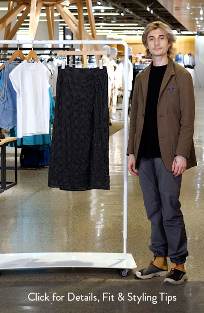 Clementine Check Side Ruched Cotton Skirt, sales video thumbnail