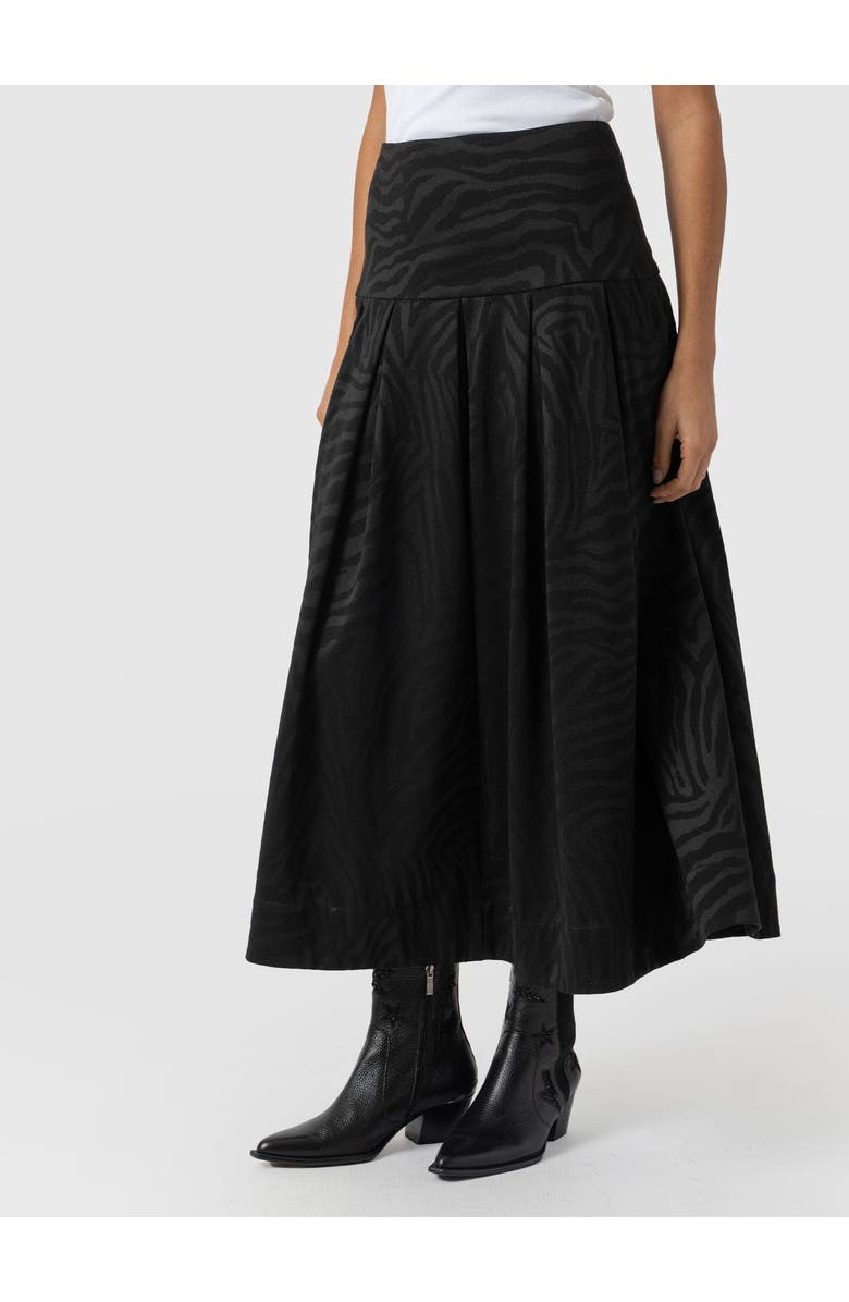 Saint + Sofia Everly Pleated Skirt, Alternate, color, Black Zebra