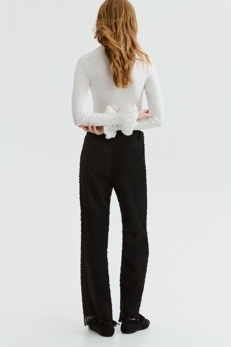 Textured Trousers, Alternate, color, Black