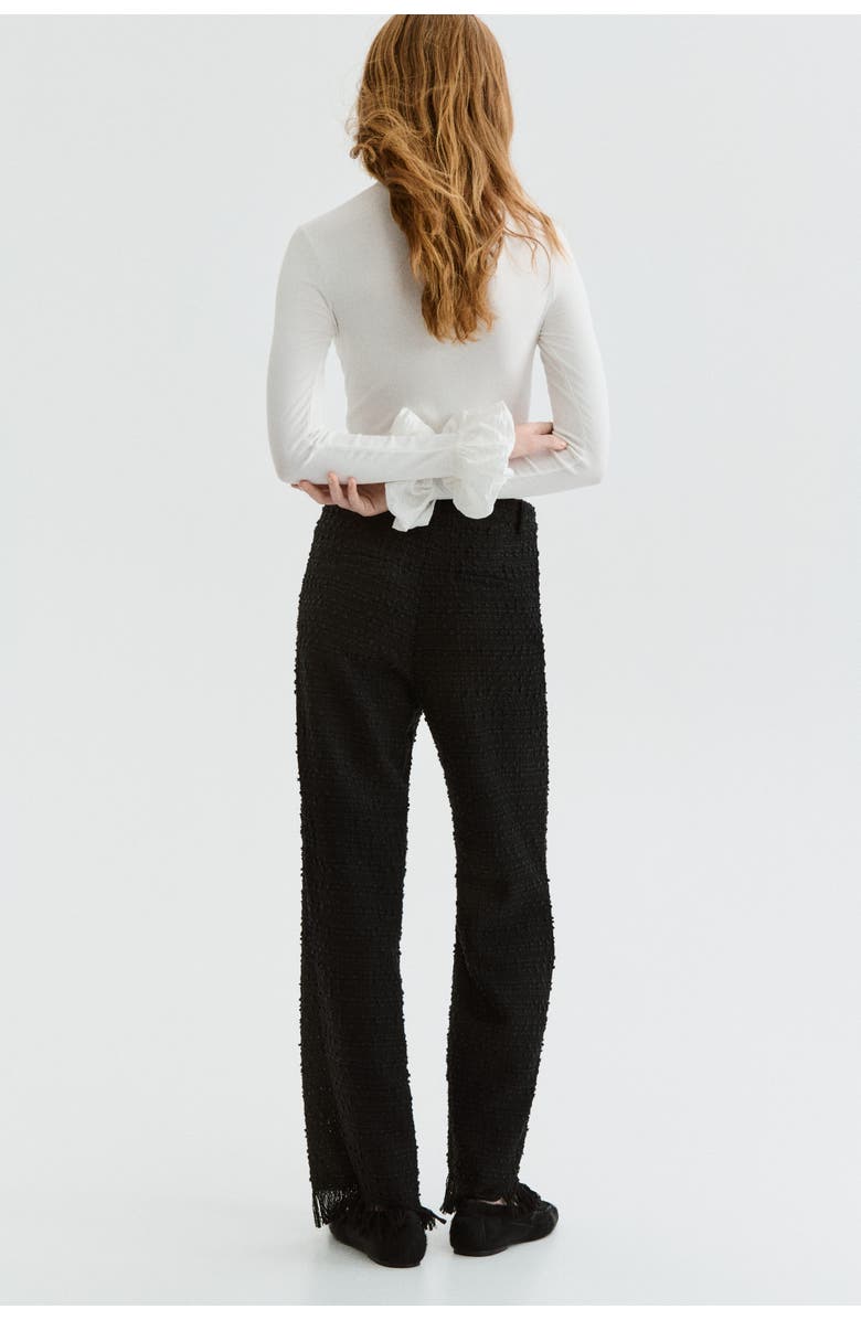 H&M Textured Trousers, Alternate, color, Black
