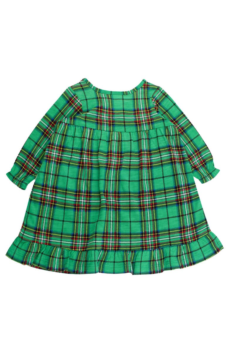 RuffleButts Girls Holiday Pajama Night Gown, Alternate, color, Green Nicholas Plaid