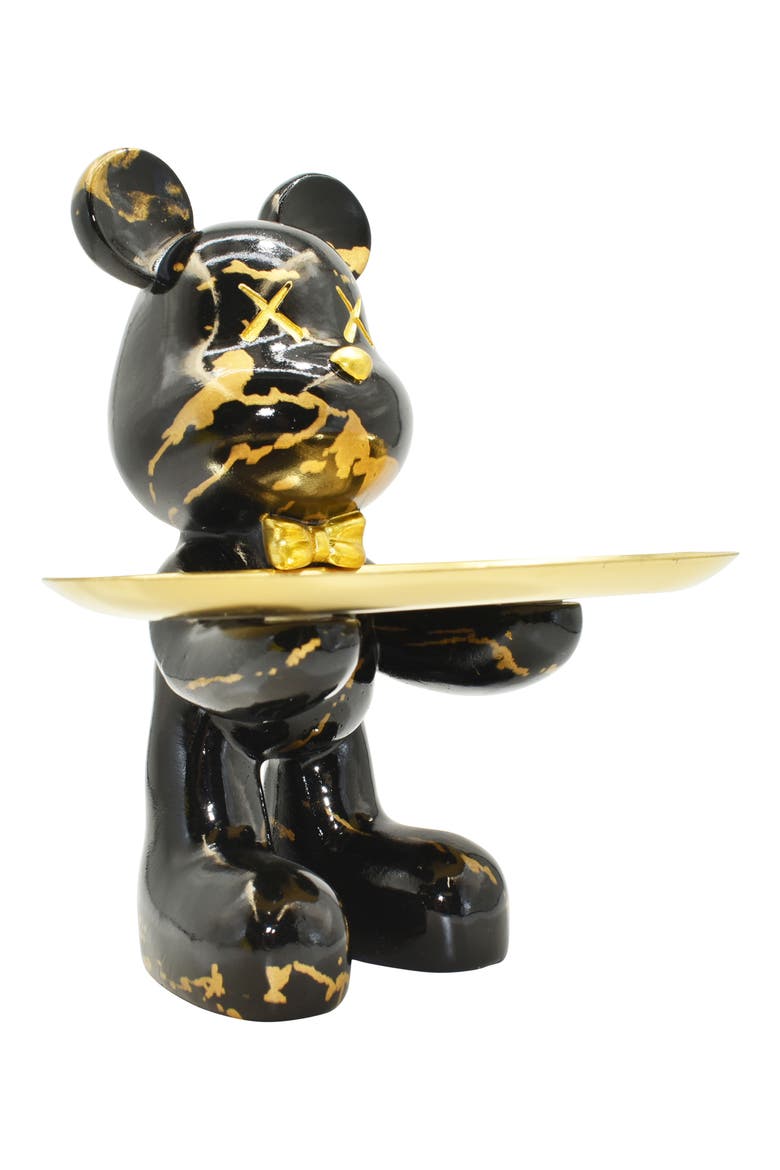 Butler Mouse with Tray Sculpture, Alternate, color, BLACK MARBLE