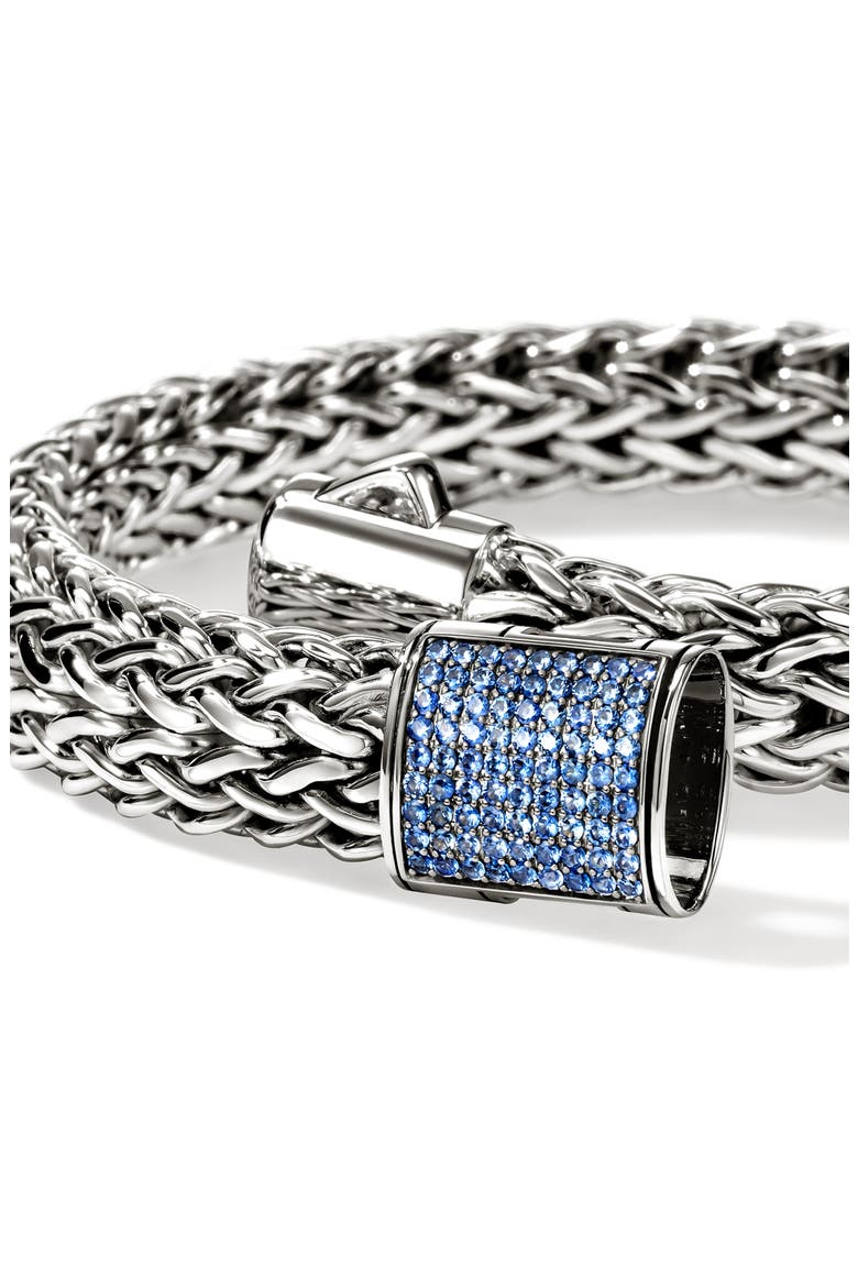 Icon Bracelet, Sterling Silver, Pavé, 10.5mm, Alternate, color, BLUE SAPPHIRE