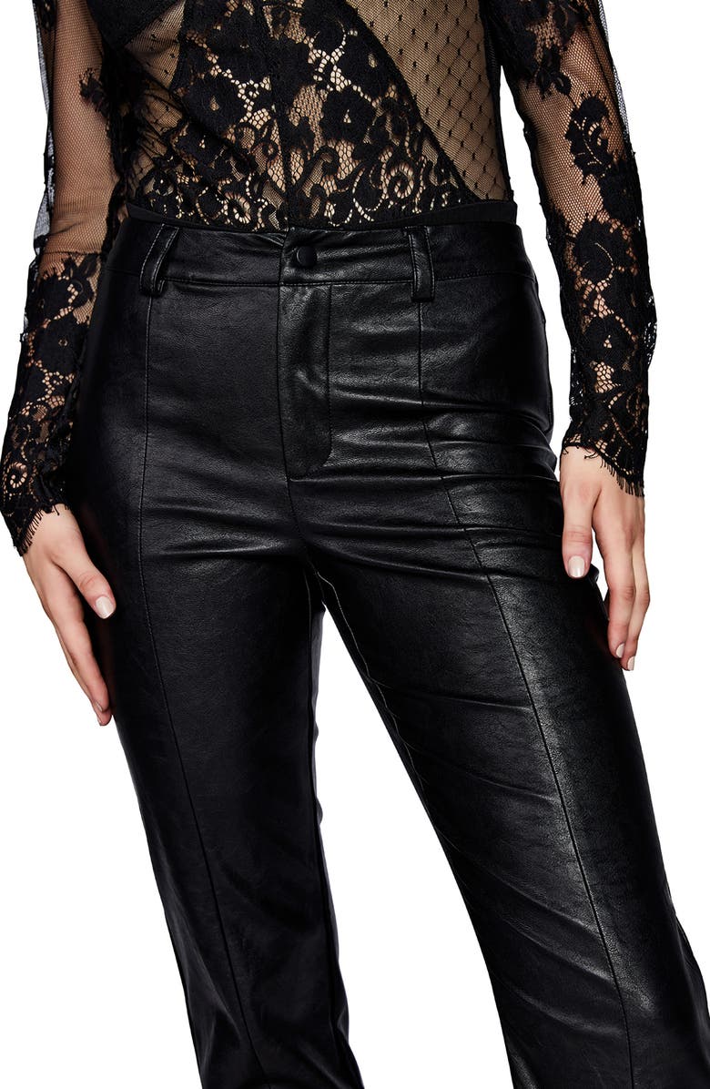 Bardot Faux Leather Straight Leg Pants, Alternate, color,