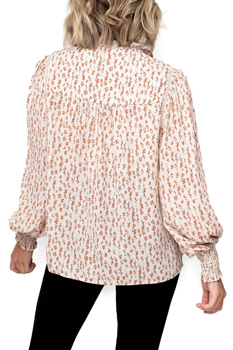 Long Sleeve Crochet Trim Blouse, Alternate, color, IVORY RED VINE