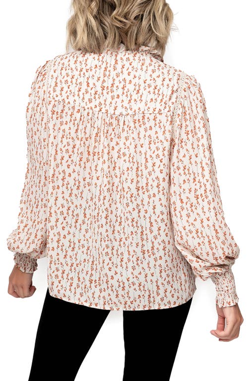 Gibsonlook Long Sleeve Crochet Trim Blouse In Neutral
