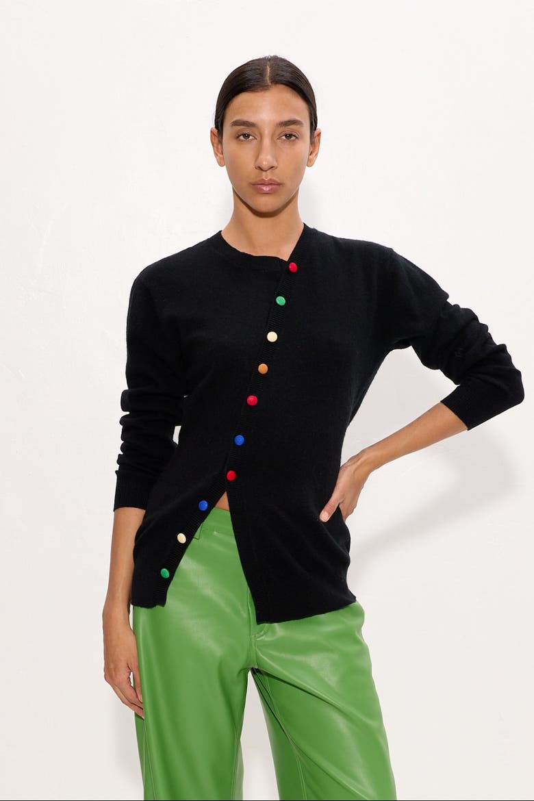 Ada Asymmetrical Cardigan, Alternate, color, Black Multi