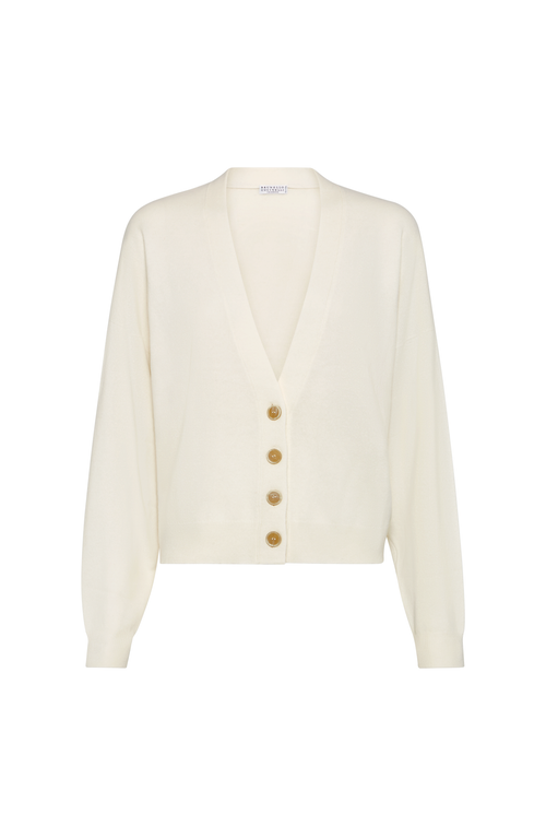 Brunello Cucinelli Button-front Cashmere Cardigan In Neutral