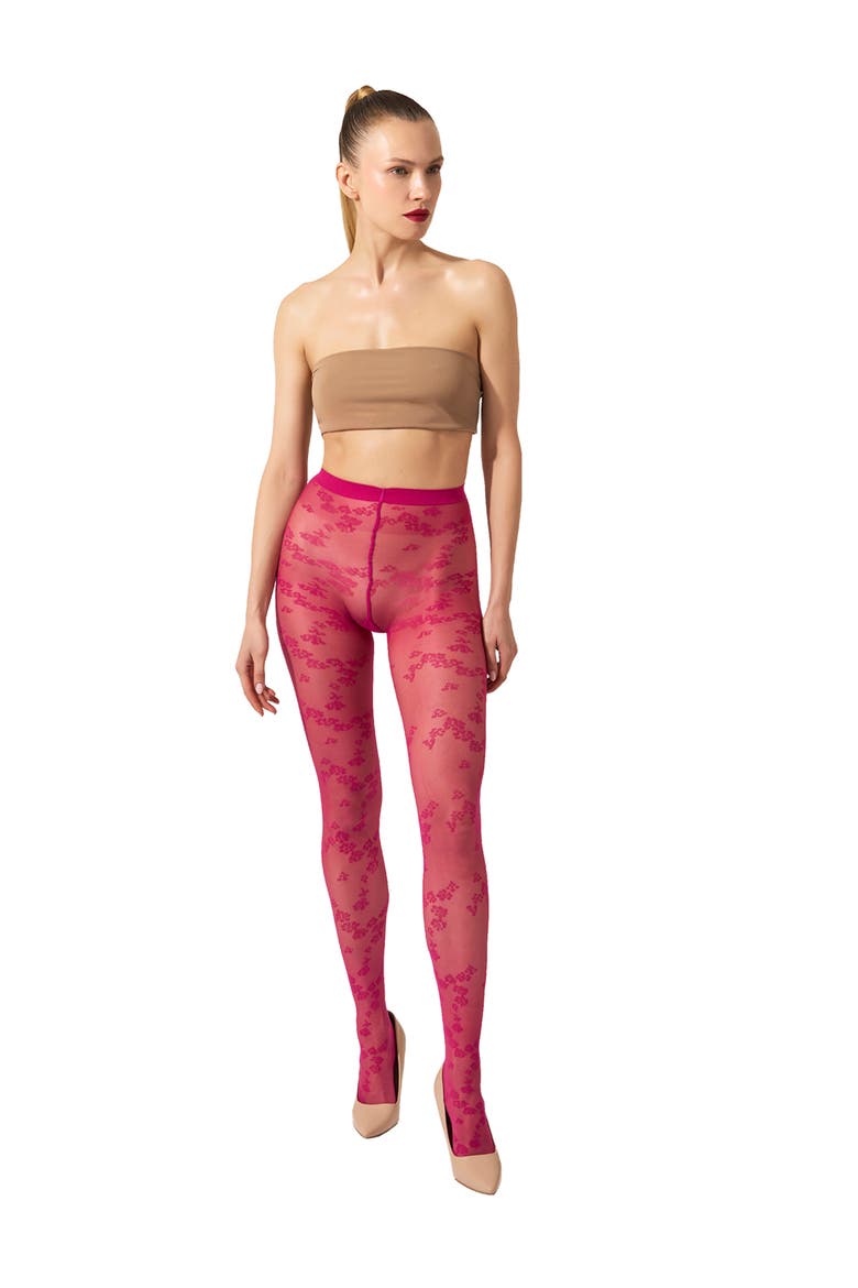 Floret Tights, Alternate, color, RUBY
