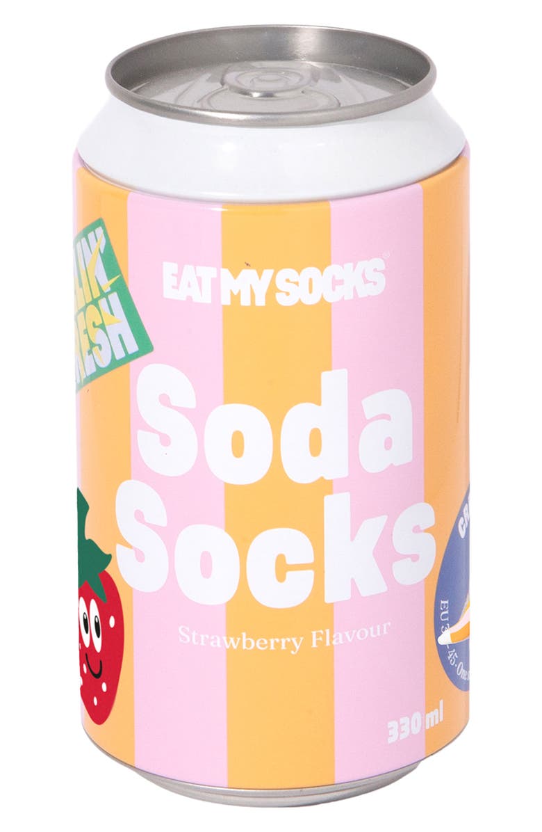 doiy Strawberry Soda 3D Crew Socks, Alternate, color, Orange/ Pink