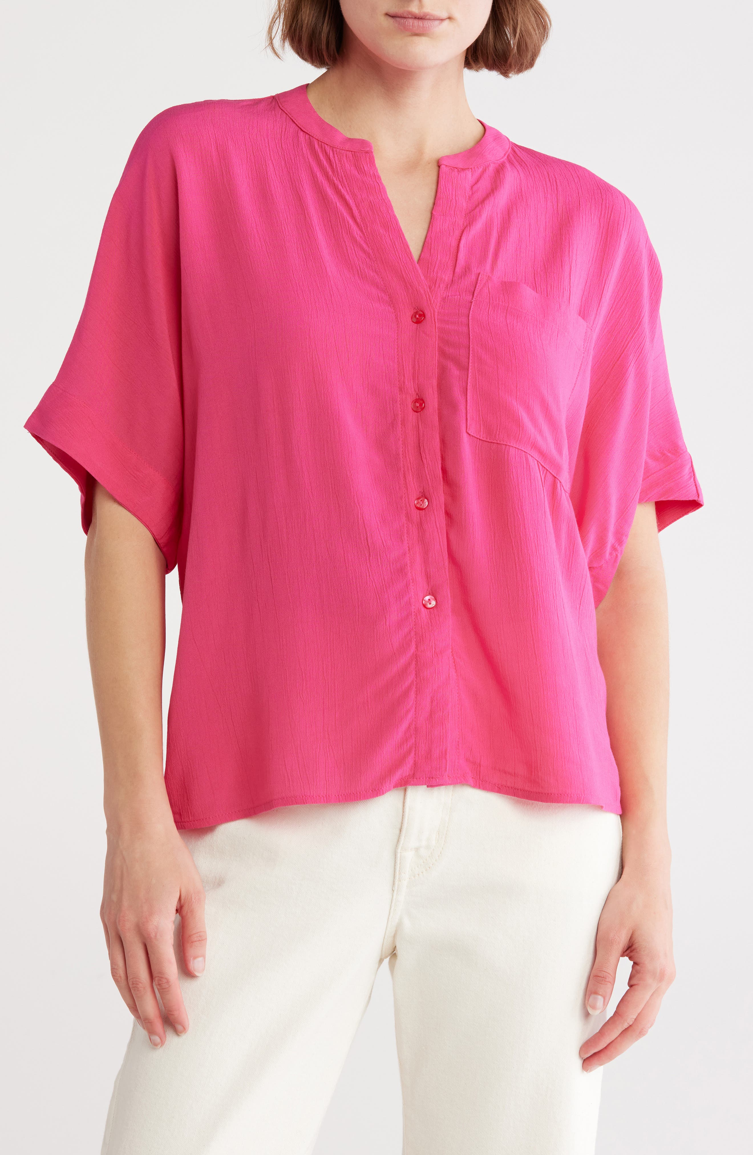 T Tahari Split Neck Shirt
