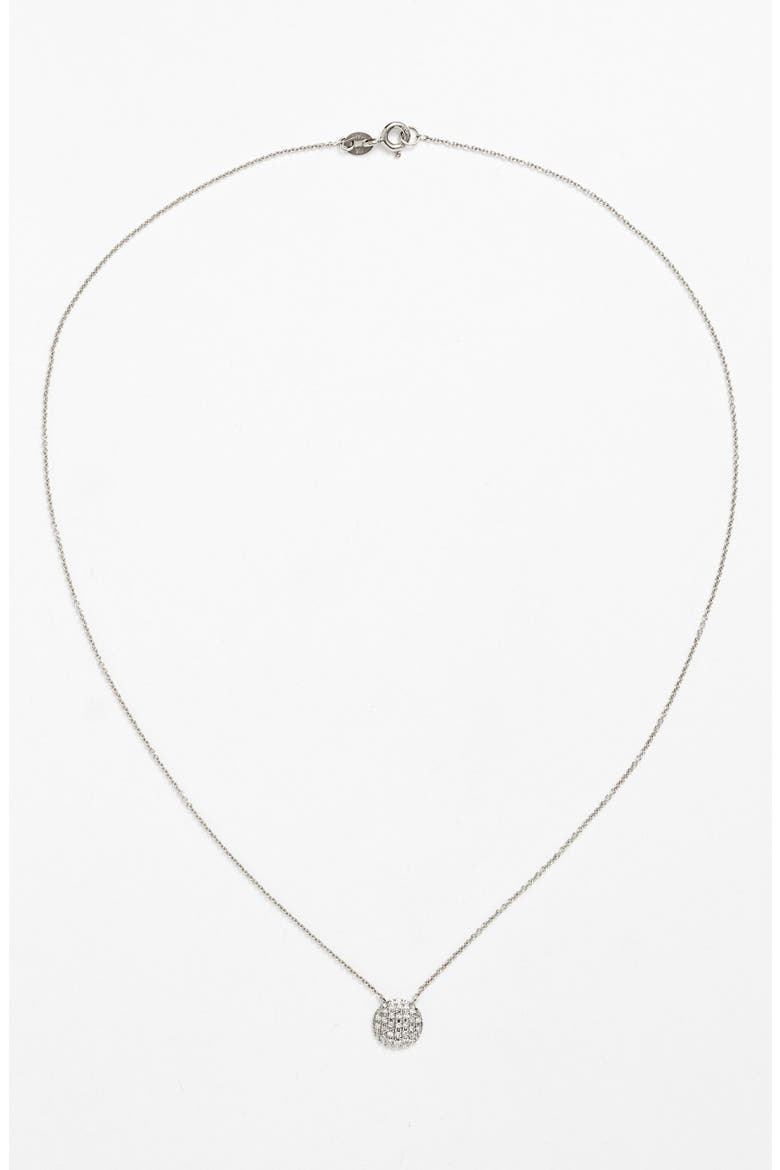 'Lauren Joy' Diamond Disc Pendant Necklace, Alternate, color, WHITE GOLD