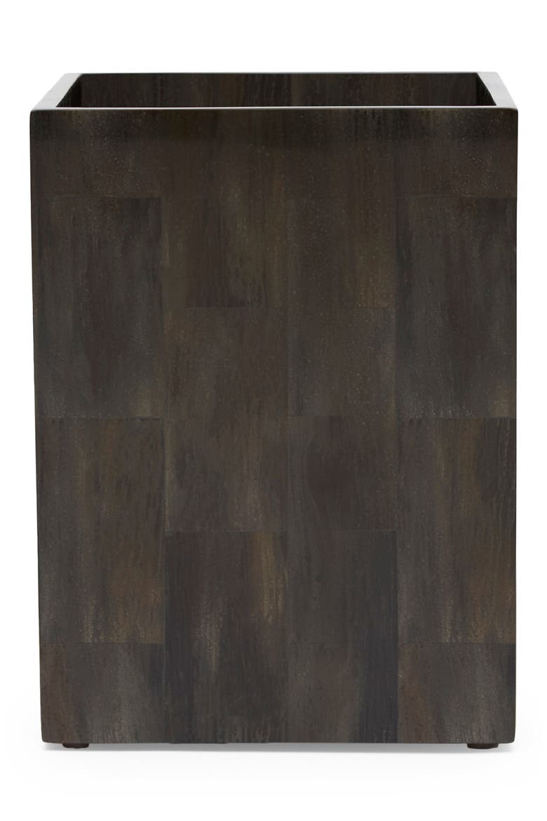 Arles Faux Horn Wastebasket, Main, color, DARK