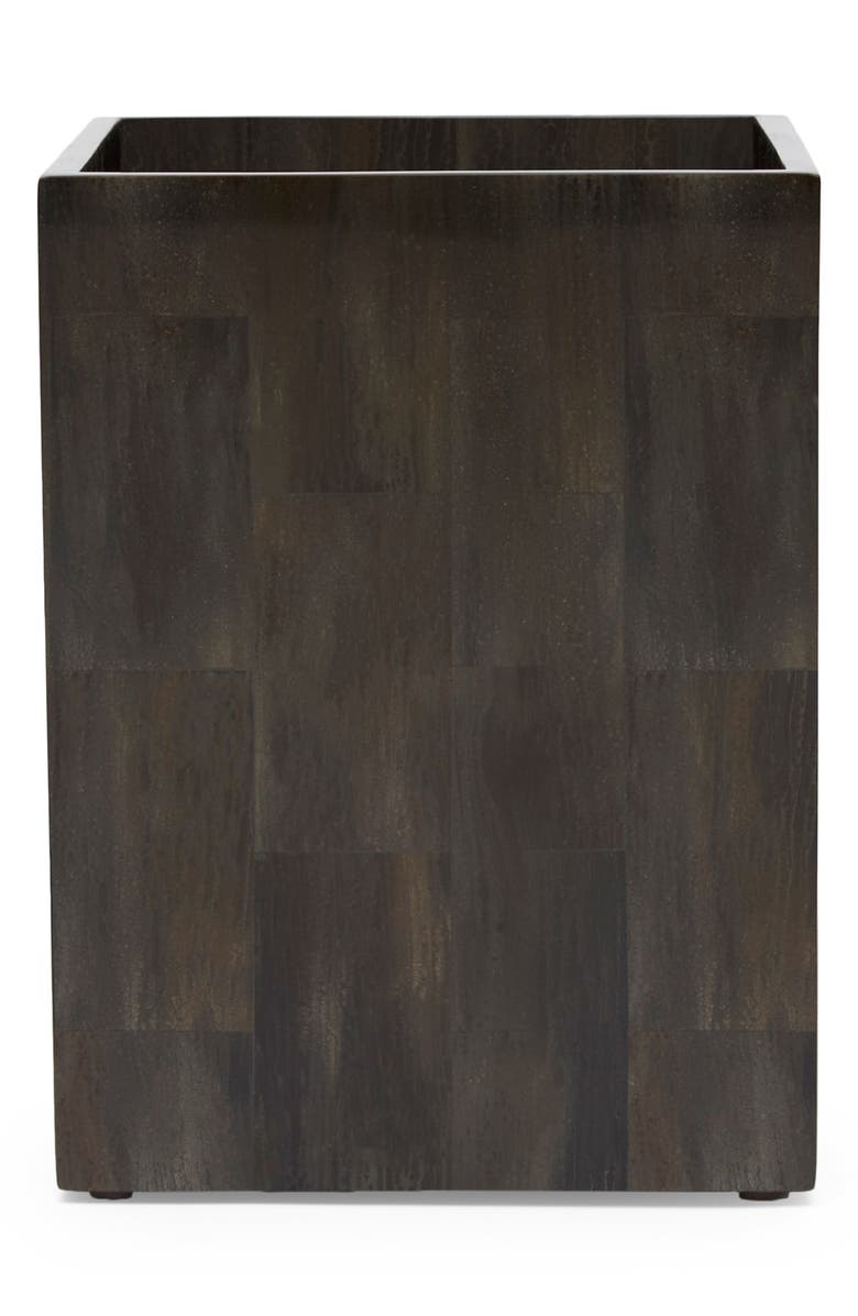 PIGEON AND POODLE Arles Faux Horn Wastebasket, Main, color, Dark