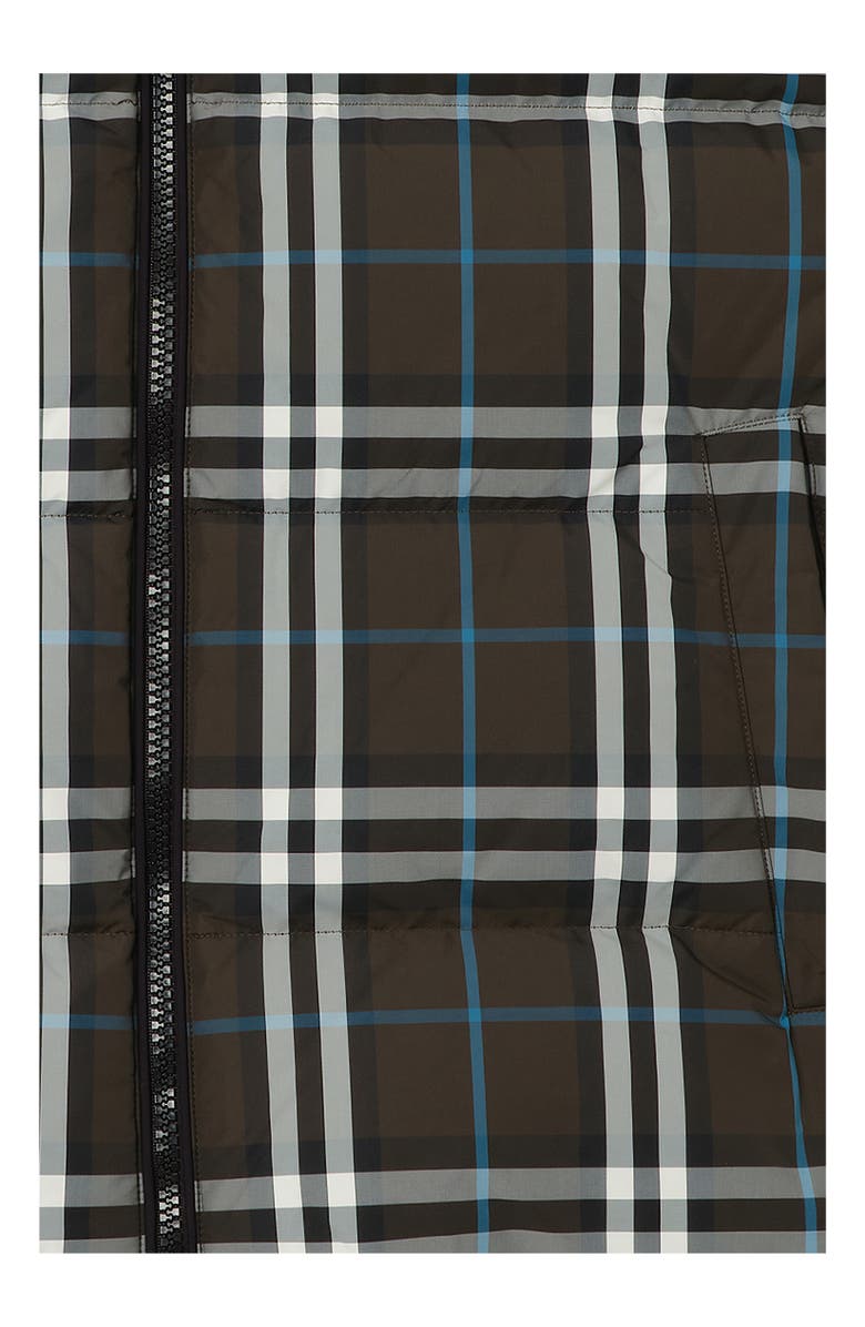 Burberry Check Puffer Gilet, Alternate, color, Snug Brown