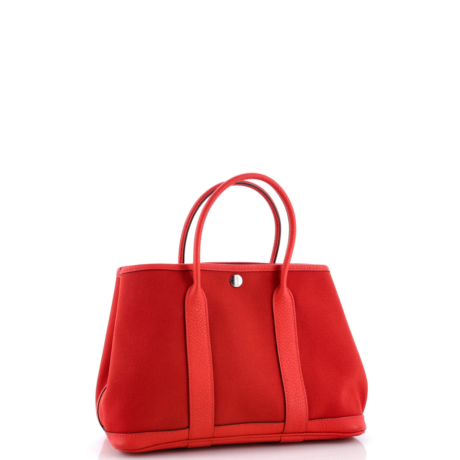 Pre-Owned Hermes Garden Party Tote Toile and Leather 30, Alternate, color, Rouge Tomate