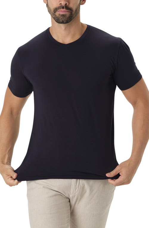 Studio Garnet Los Angeles V-neck Stretch Modal T-shirt In Navy