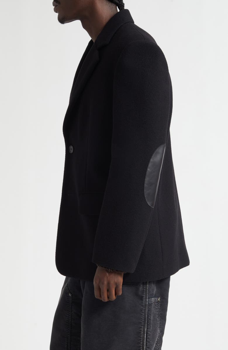MM6 Maison Margiela Elbow Patch Virgin Wool Blend Sport Coat, Alternate, color, Black