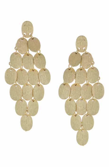 Cluster Oval Tiered Drop Earrings