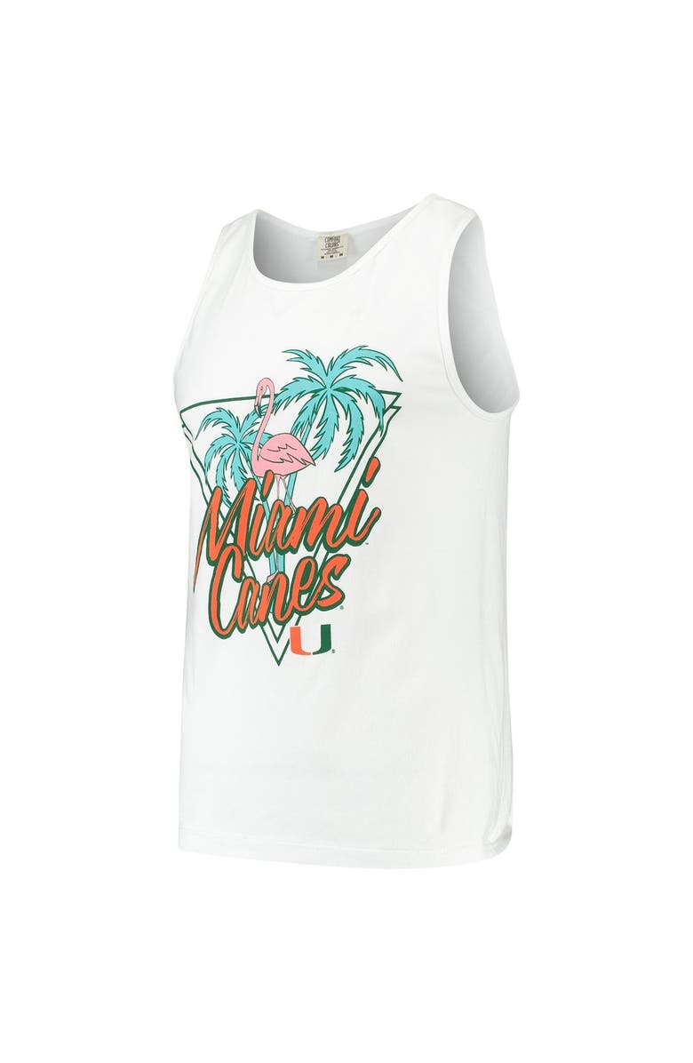 IMAGE ONE Men's White Miami Hurricanes Retro Palms Tank Top, Alternate, color, 
