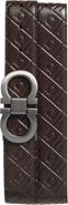 FERRAGAMO Double Adjustable Embossed Reversible Leather Belt