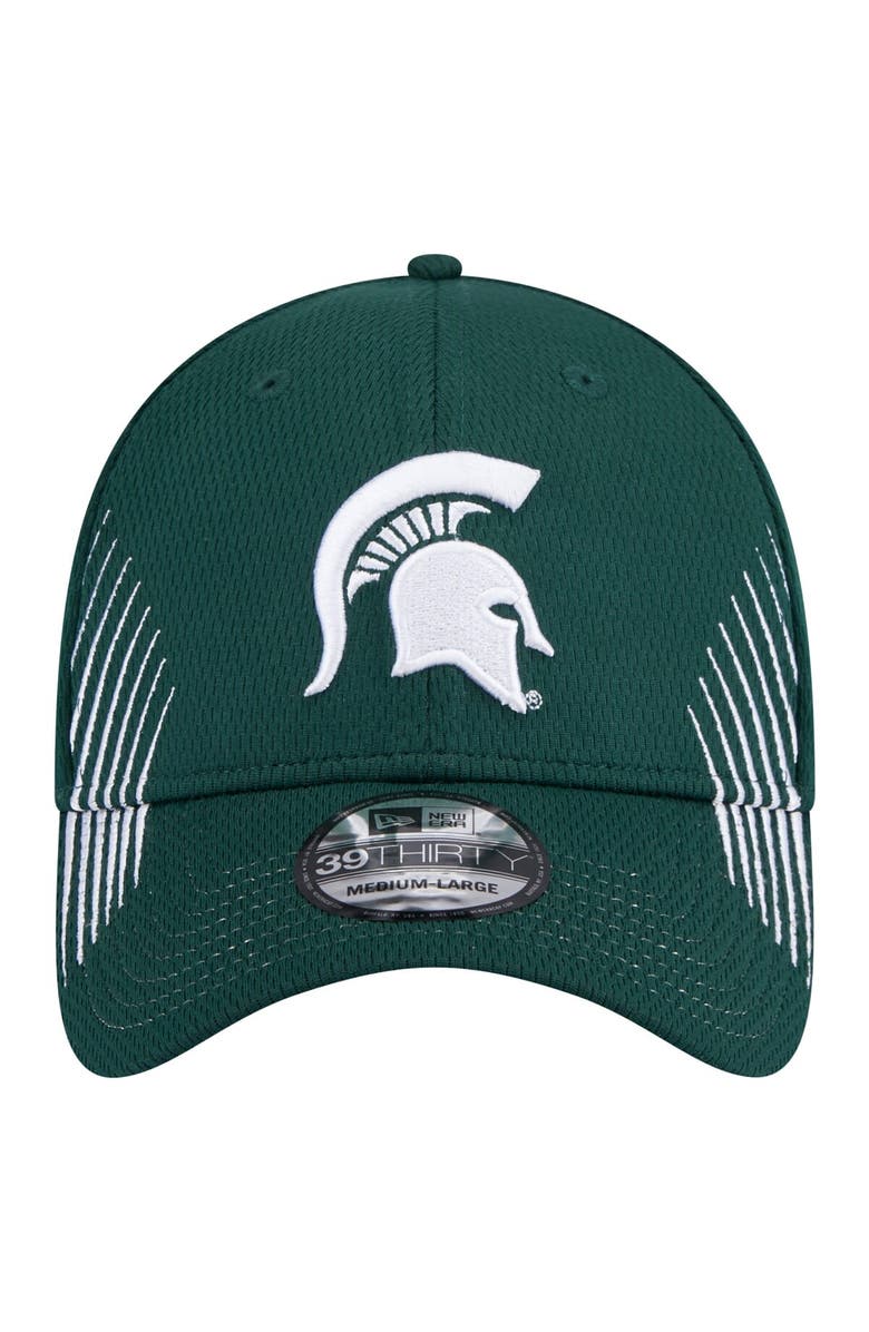 New Era Men's New Era Green Michigan State Spartans Active Slash Sides 39THIRTY Flex Hat, Alternate, color, Green