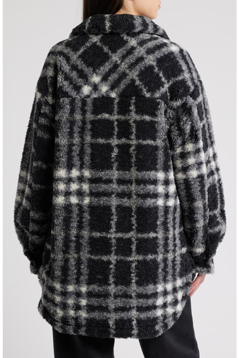 Plaid Fleece Shirt Jacket, Alternate, color, BLACK COMBO