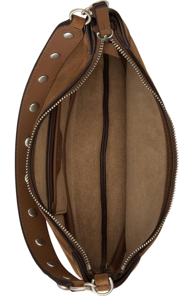 Polo Ralph Lauren Polo ID Stud Suede Crossbody Bag, Alternate, color, Cinnamon