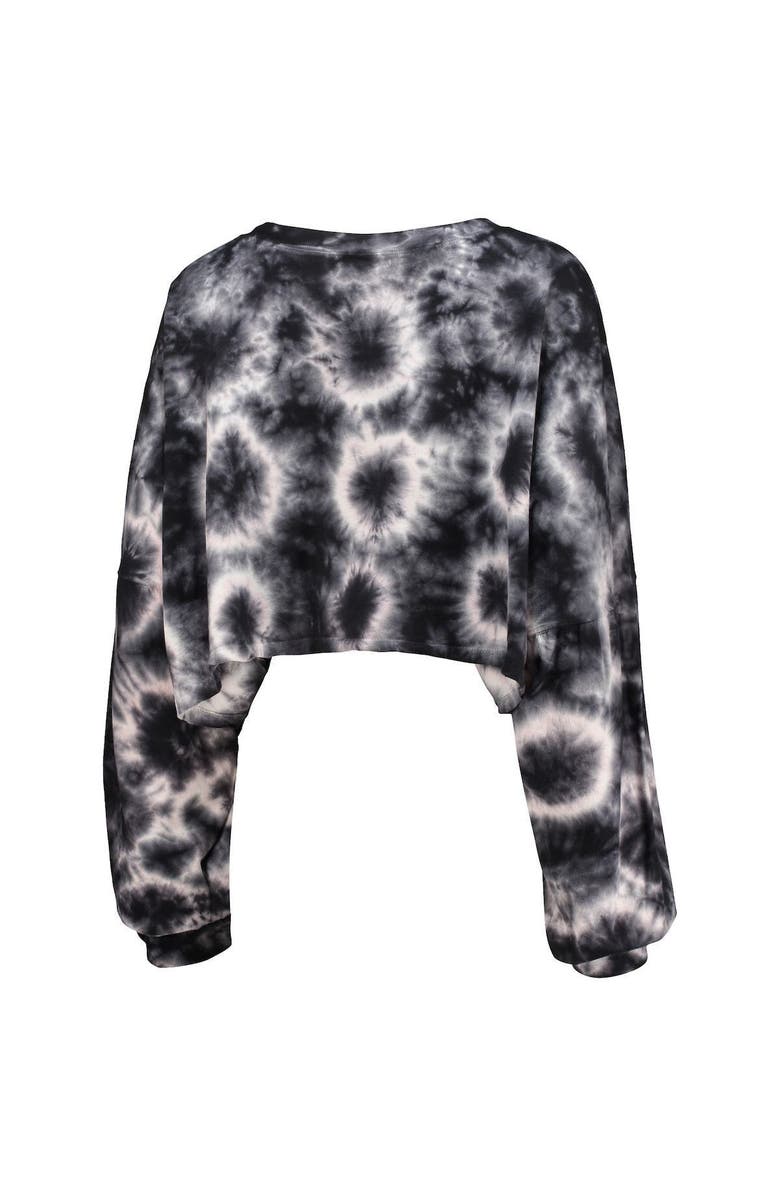 ZOOZATZ Women's ZooZatz Black Austin FC Oversized Cloud-Dye Long Sleeve T-Shirt, Alternate, color, 