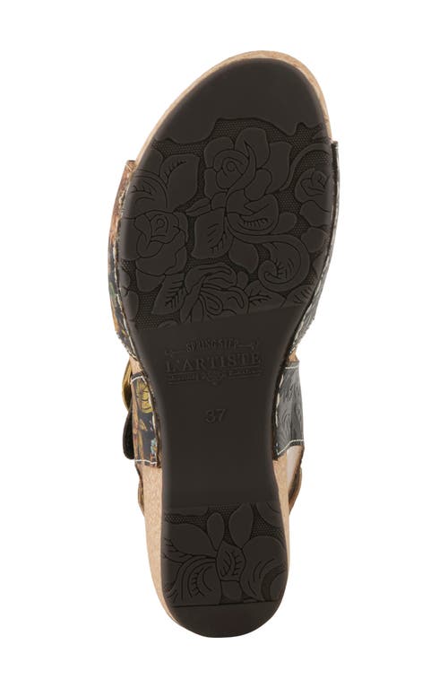 L'artiste By Spring Step Osuna Ankle Strap Platform Sandal In Black Multi
