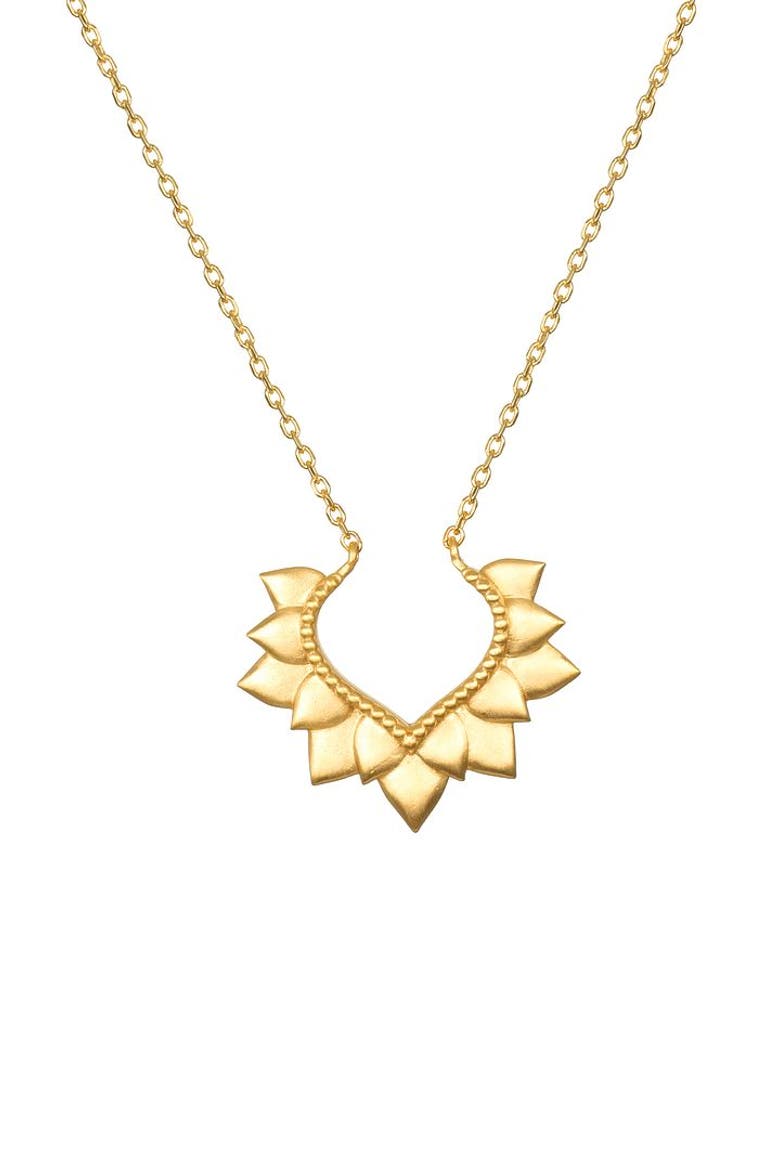 Blooming Love Lotus Petal Necklace, Main, color, Gold