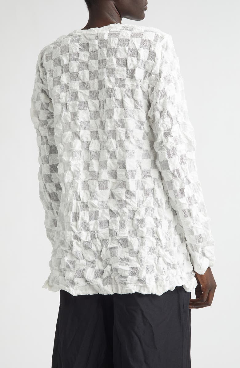 Comme des Garçons Comme des Garçons Raschel Knit Crushed Ruffle Top, Alternate, color, White