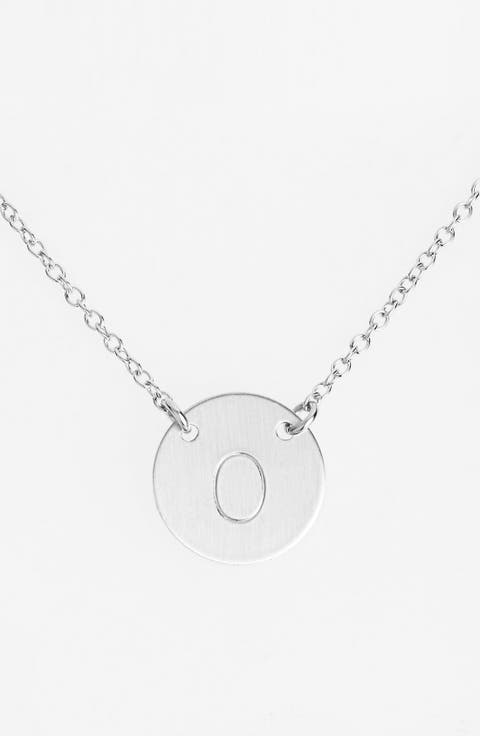 Sterling Silver Initial Disc Necklace