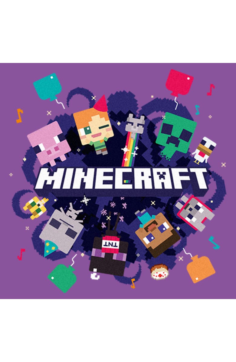 MINECRAFT Girl's Minecraft Alex Steve Portal Party Graphic T-Shirt, Alternate, color, Purple Berry