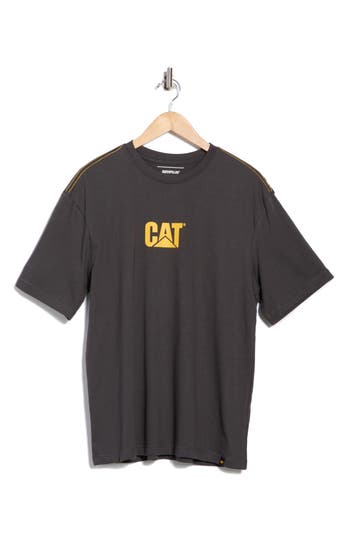 Cat Wwr Washed Logo Heavyweight T-shirt In Black