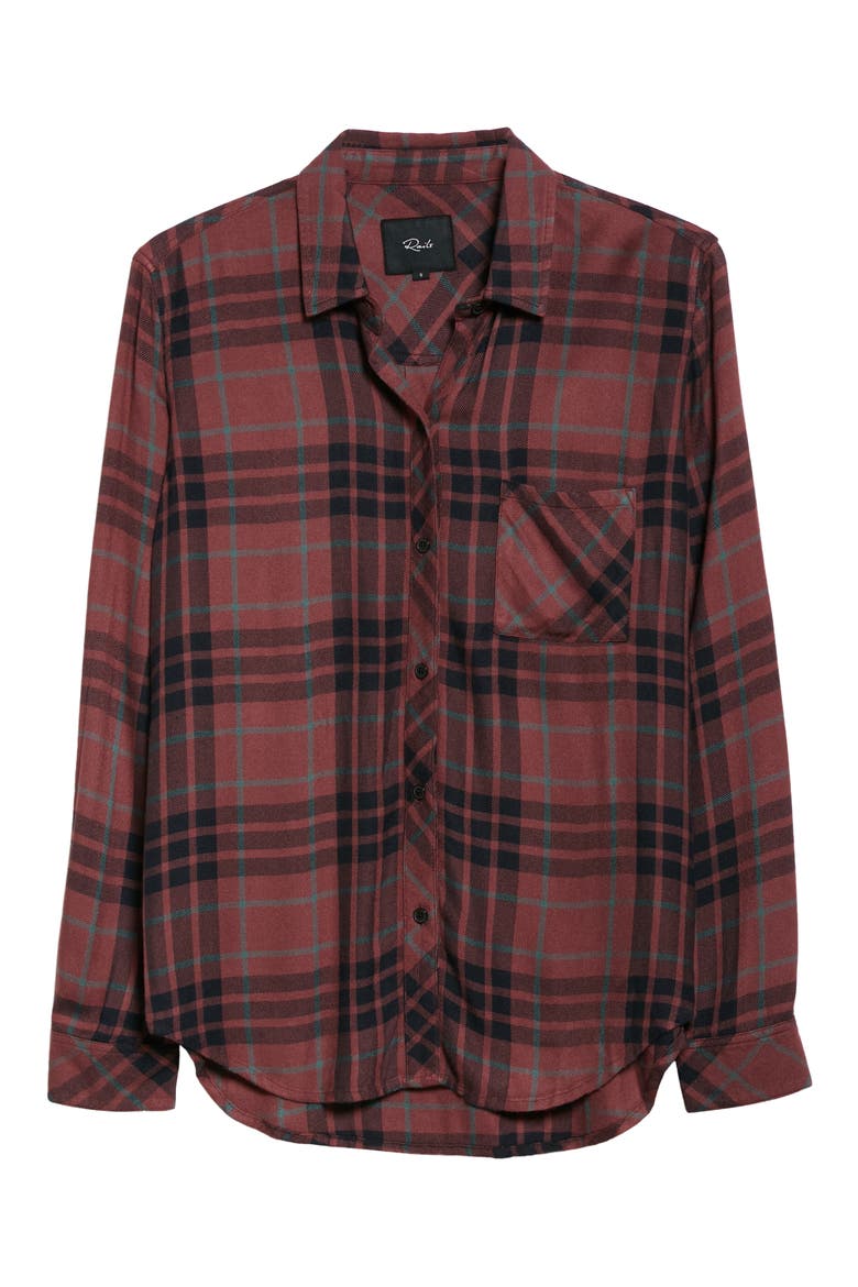 Hunter Plaid Button-Up Shirt, Alternate, color, MIDNIGHT ROSE