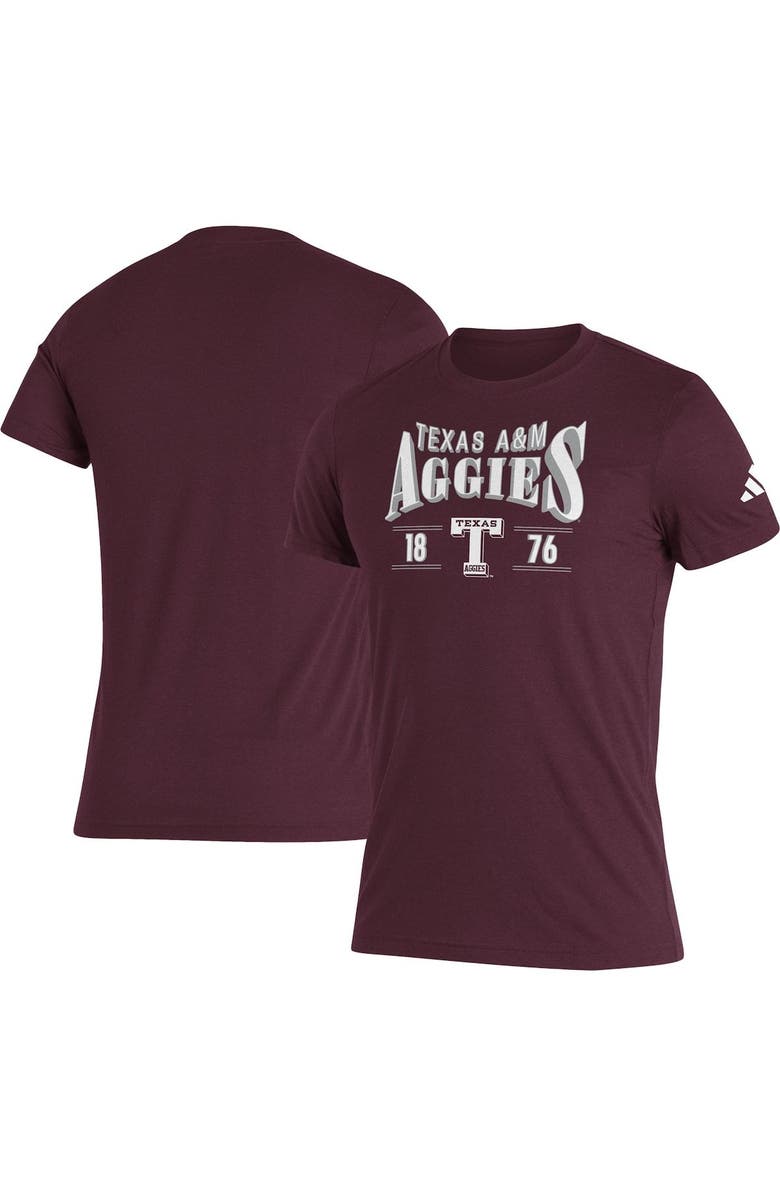 adidas Men's adidas Maroon Texas A&M Aggies Along The Shadow Tri-Blend T-Shirt, Main, color, Maroon