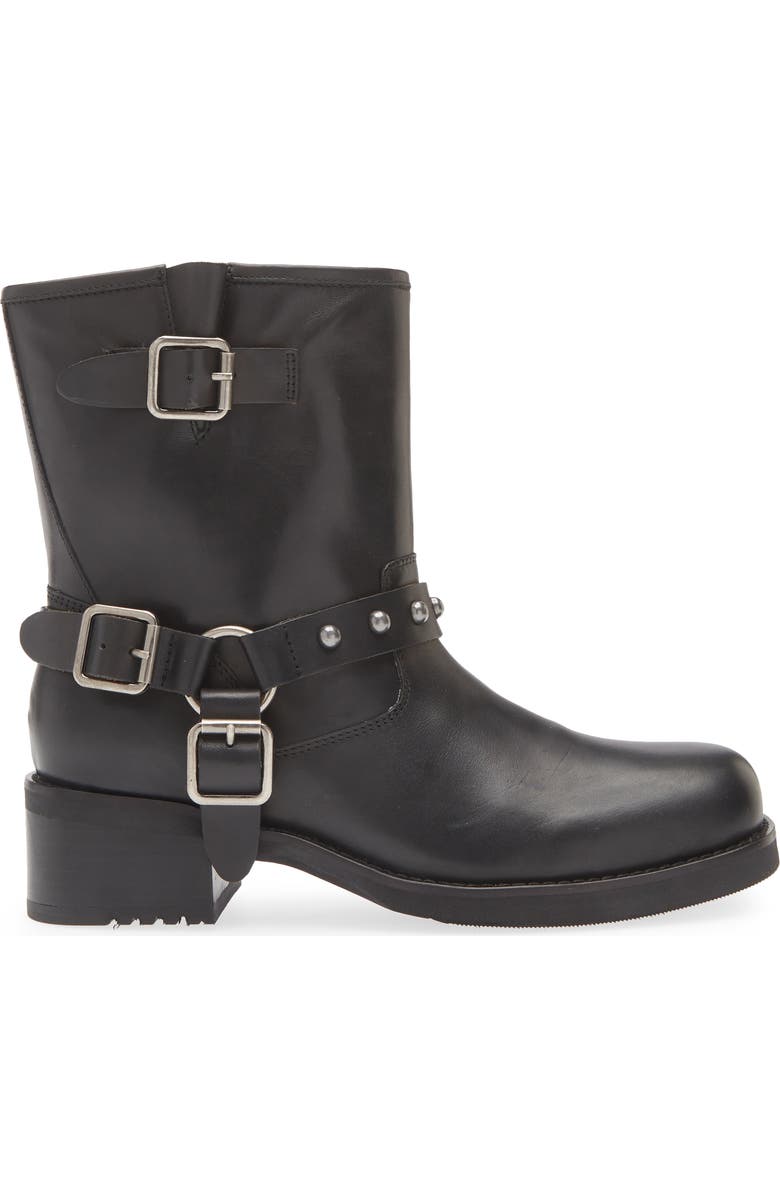 Chocolat Blu Joss Moto Bootie, Alternate, color, Black Leather