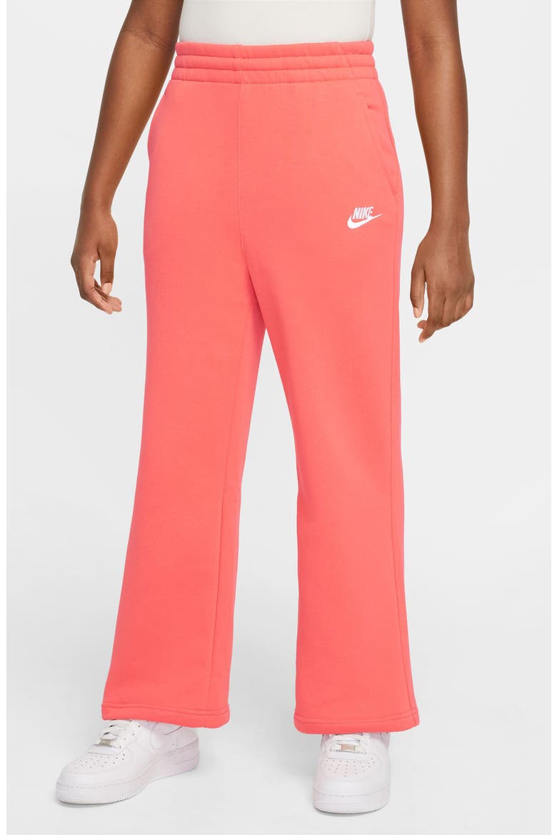 Kids' Sportswear Club Fleece Wide Leg Sweatpants, Main, color, 814 MAGIC EMBER/EMBER/WHITE