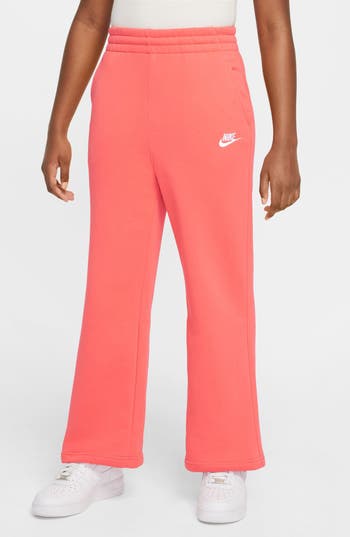 Nike Kids' Sportswear Club Fleece Wide Leg Sweatpants In Orange