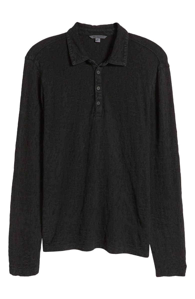 John Varvatos Adam Jacquard Long Sleeve Polo, Alternate, color, 