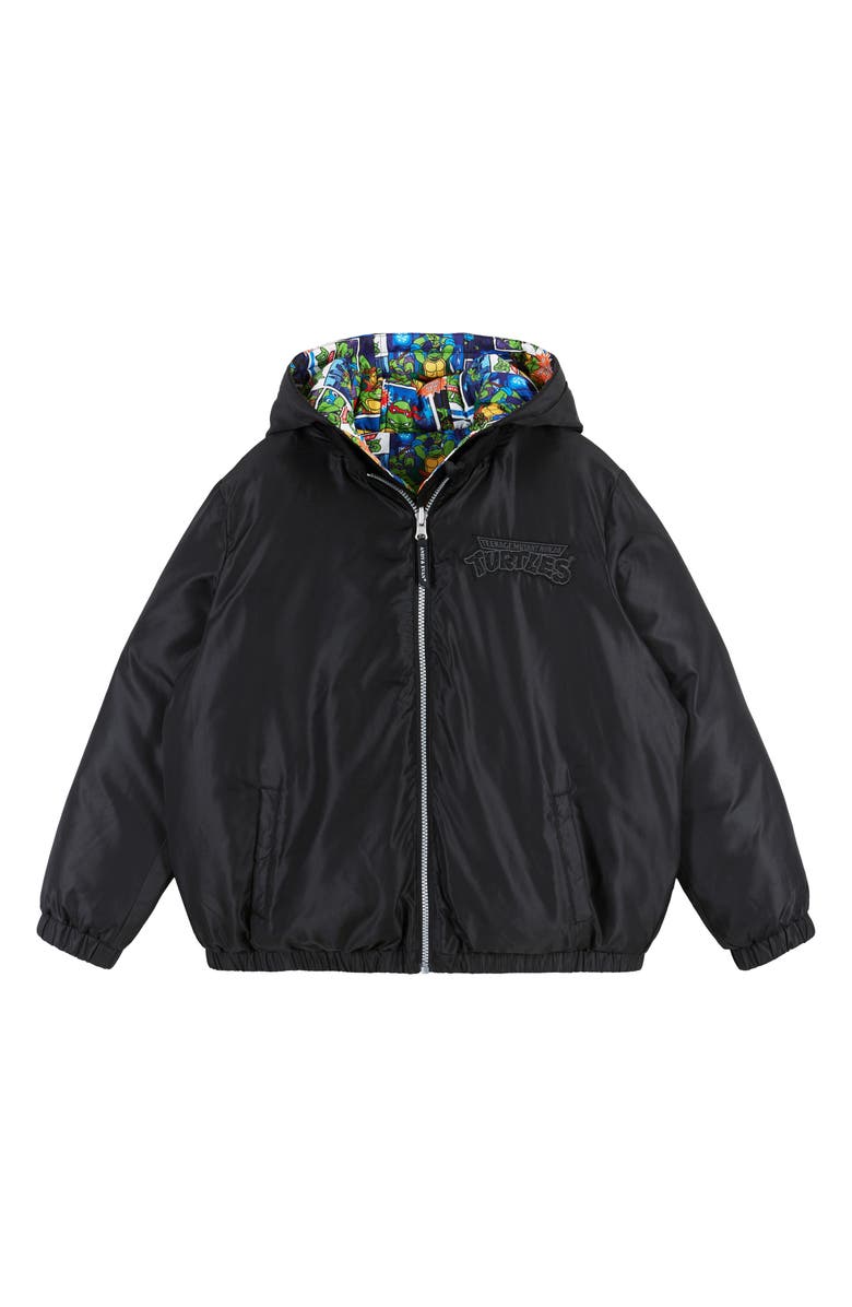 Andy & Evan x Teenage Mutant Ninja Turtles<sup>®</sup> Kids' Reversible Puffer Jacket, Main, color,