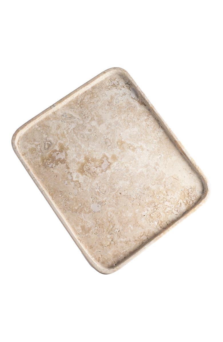 AndJacob Decor Less is More Multi-Use Tray, Main, color, Travertine Marble