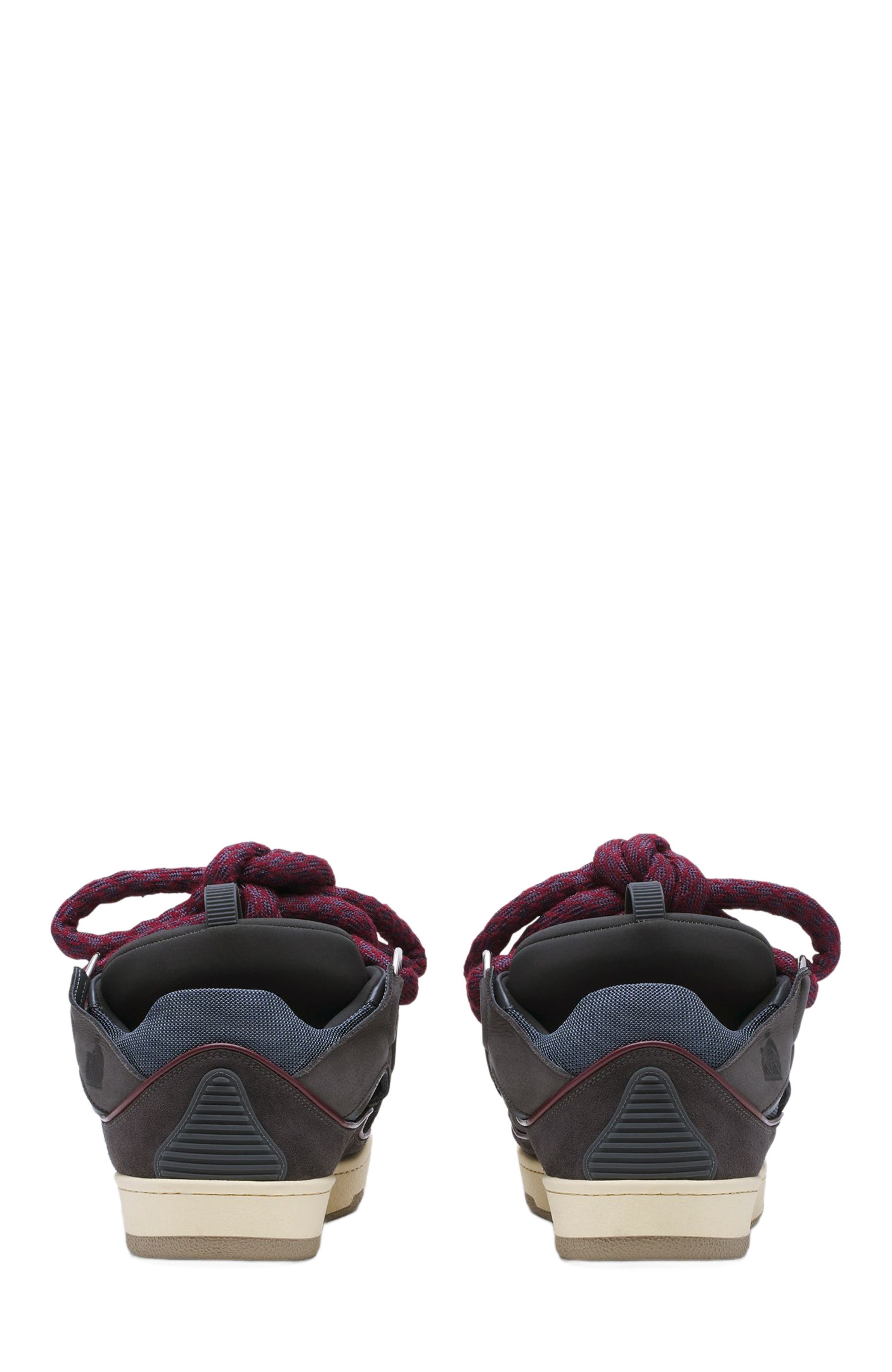 Lanvin Curb Sneakers In Leather With Snake Laces For Men, Alternate, color, 