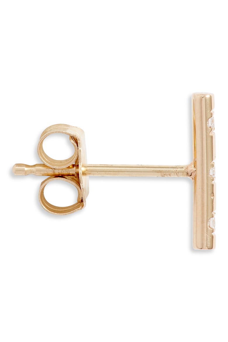 Diamond Bar Stud Earrings, Alternate, color, YELLOW GOLD/ DIAMOND