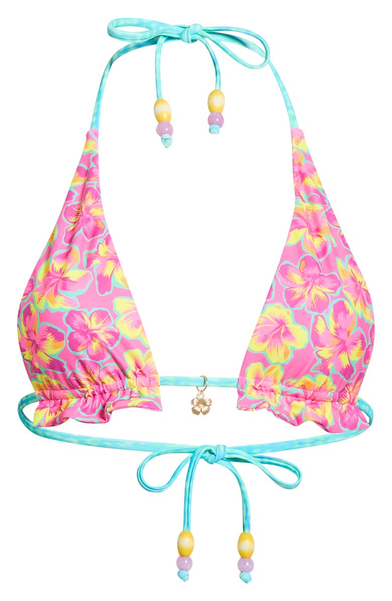 Kulani Kinis Frill Halter Bikini Top, Alternate, color, Sun Pop