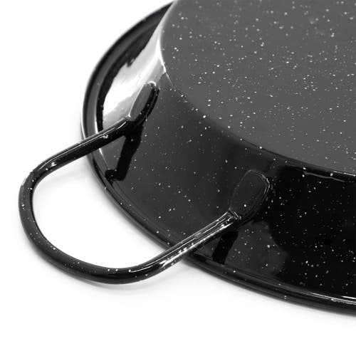 Oster Castillo 11 Inch Enameled Steel Paella Pan In Speckled Black In Black