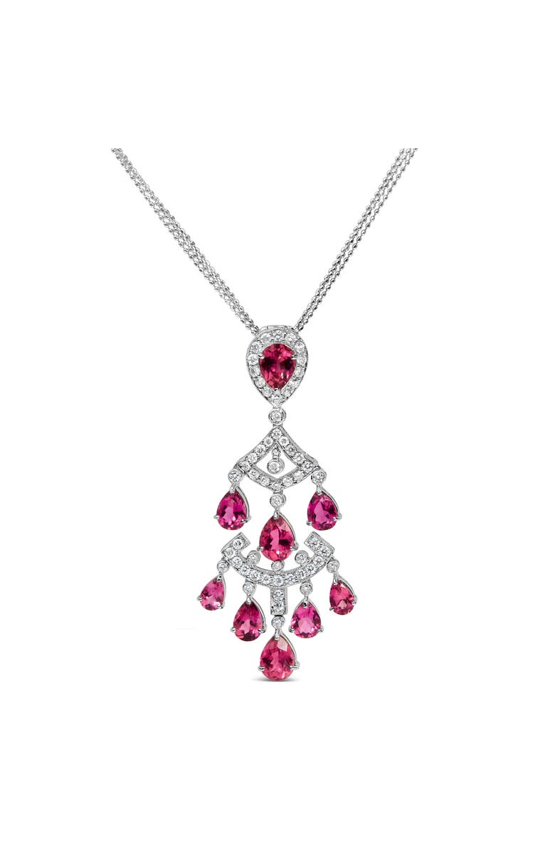 Haus of Brilliance 18K Gold 1 1/10 Cttw Diamond & Tourmaline Pendant Necklace, Main, color, White