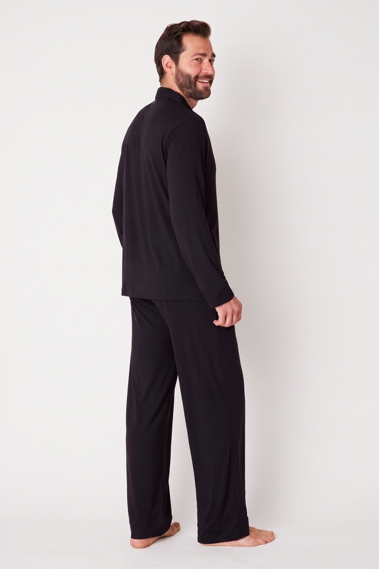 Classic Solid Jersey Knit Pajama Set, Alternate, color, Black